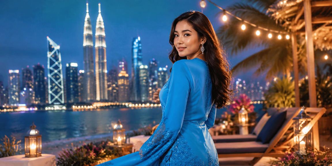 Pengguna Kuala Lumpur berpakaian baju kurung menggunakan aplikasi mudah alih fio2 untuk membuat pertaruhan